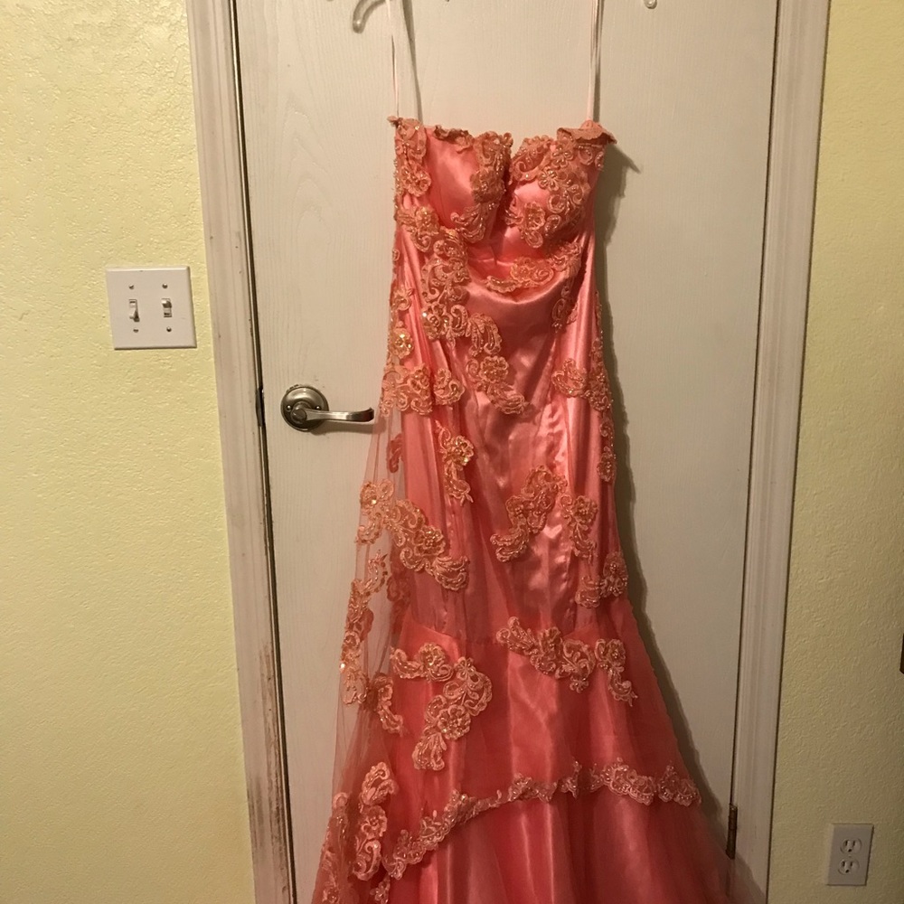 Coral prom dress size 10